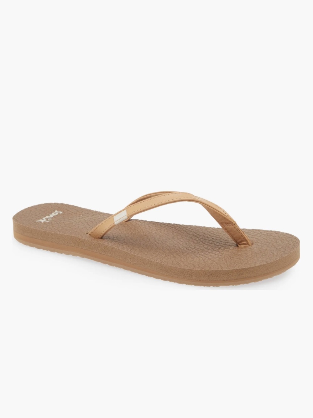 Sanuk Yoga Spree 4 Tan Flip Flops NWT!